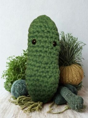 Handmade Crocheted Pickle Plush - Green